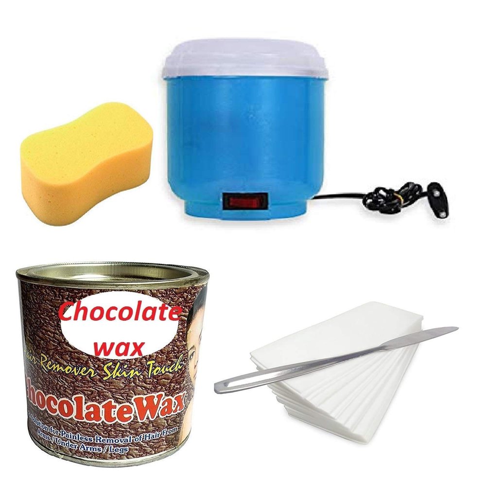 Big saving Automatic Electric Wax Heater Machine Device, Full Body Wax (600 g) Tin Can, Waxing Strips (70 Strips), Wax Knife and Sponge Waxing Kit Wax For Women (Chocolate Wax)