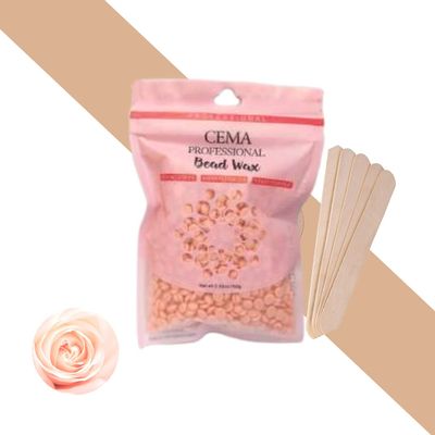 Cema Brazilian Professional Wax beans for Hair Removal at Home with free spatula, Pink Rose 100 gms (by Doberyl)