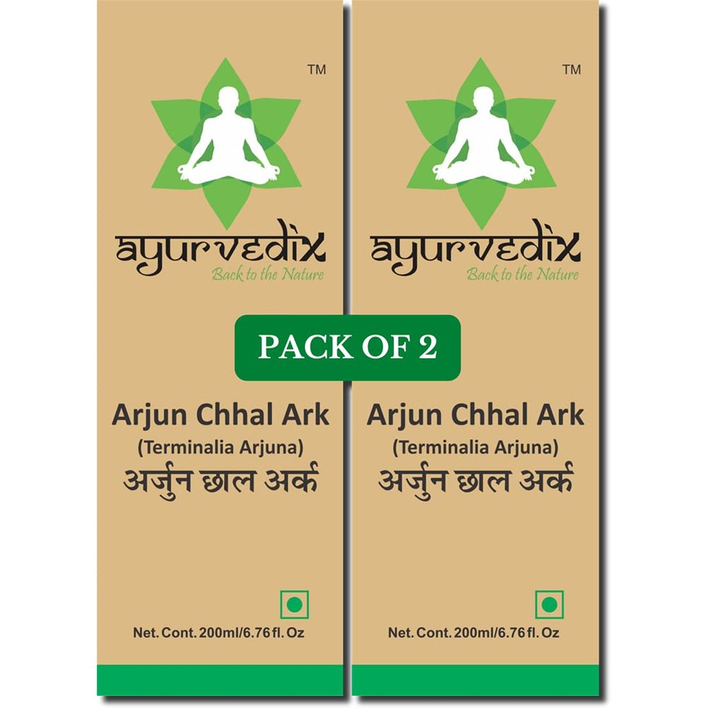 Ayurvedix Arjun Chhal Ark | Hydrosol | Terminalia Arjuna | Heart Health Support | Cholesterol Management | 100% Pure & Organic | 200ml Each Pack 0f 2