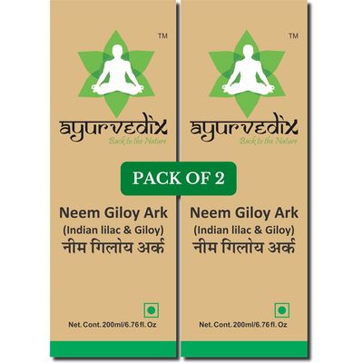 Ayurvedix Neem Giloy Ark | Hydrosol | Includes Neem Giloy/Guduchi/Gulvel Distillate for Building Immunity, Strengthens immunity, Respiratory Problems | 200ml, Pack of 2