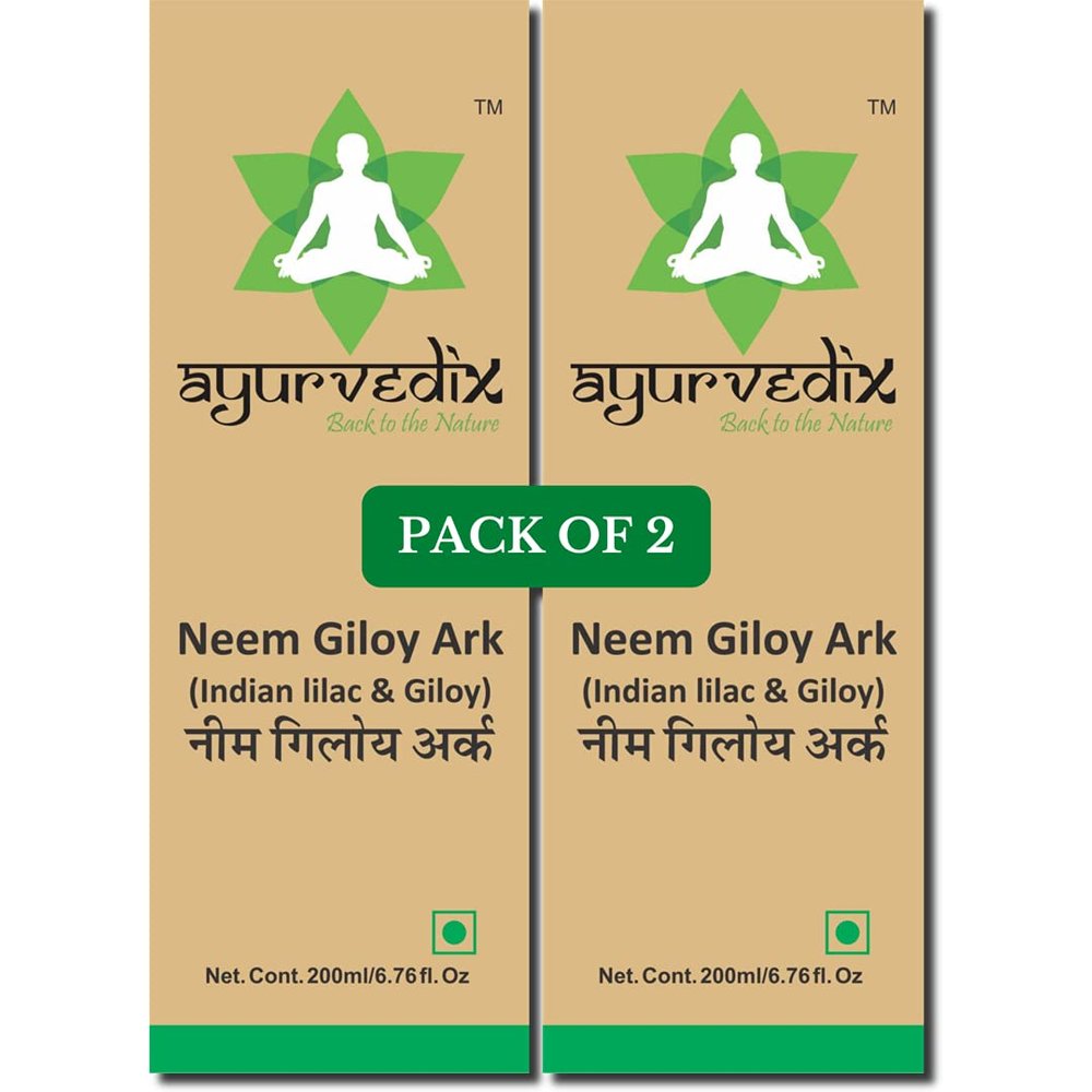 Ayurvedix Neem Giloy Ark | Hydrosol | Includes Neem Giloy/Guduchi/Gulvel Distillate for Building Immunity, Strengthens immunity, Respiratory Problems | 200ml, Pack of 2