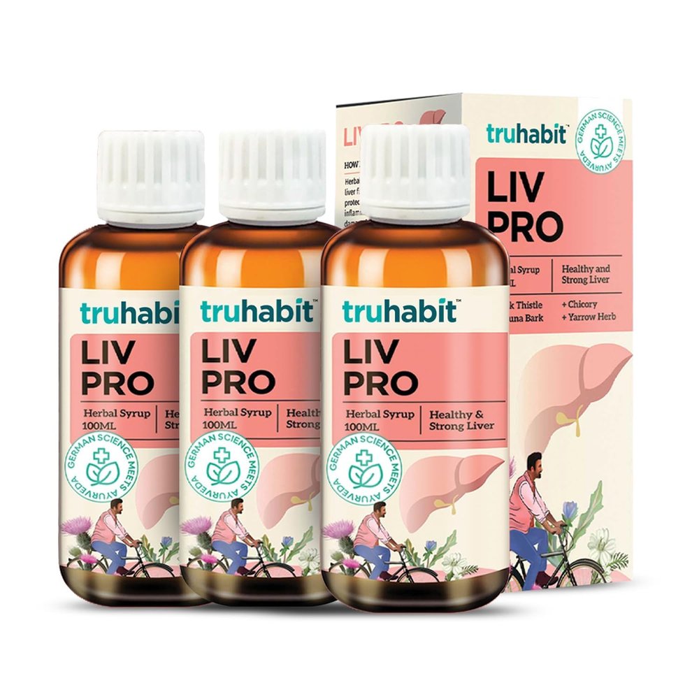Livpro Milk Thistle Liver Detox - Herbal Tonic Syrup for Liver Detox, Arjuna Bark, Chicory & Yarrow; AYUSH Ministry Certified Milk Thistle Supplement (100 ml)