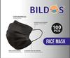 Bildos Melt-Blown Fabric 100 Black Masks Pack 3 Layer Disposable Face Mask with Nose Clip For Home, Office, School, and Outdoors view 3