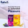 Funtime Flavoured Dotted Ribbed And Contoured Long Lasting Condoms for Men Count 10 - Combo (Pack of 2 Black Grapes, Pack of 2 Fruity Banana) Total 40 pcs view 2