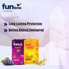 Funtime Flavoured Dotted Ribbed And Contoured Long Lasting Condoms for Men Count 10 - Combo (Pack of 2 Black Grapes, Pack of 2 Fruity Banana) Total 40 pcs view 3