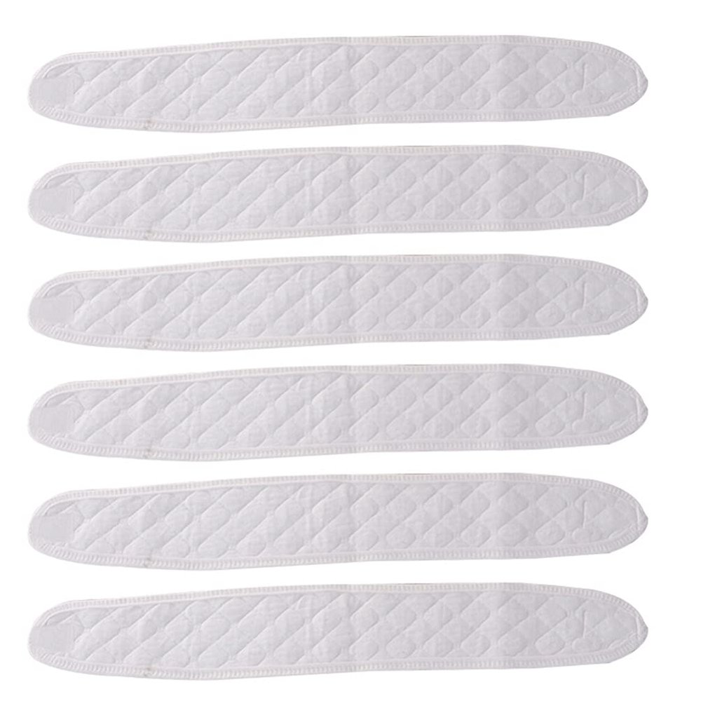 HEALLILY 6pcs Cotton Baby Belly Band Infant Umbilical Cord Soft Newborn Navel Belt (White)