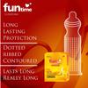 Funtime Flavoured Condoms Combo Pack of 10 (3Pcs Each) | Dotted, Ribbed And Contoured Long Lasting Condoms for Men | Banana Flavour (Total 30pcs) view 3