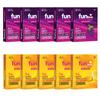Funtime Flavoured Condoms Pack of 10 (3Pcs Each Pack) | Dotted, Ribbed & Contoured Long Lasting for Men | 5 Pack of Banana & 5 Pack of Black Grapes (Total 30 Pcs) view 2