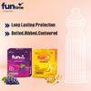 Funtime Flavoured Condoms Pack of 10 (3Pcs Each Pack) | Dotted, Ribbed & Contoured Long Lasting for Men | 5 Pack of Banana & 5 Pack of Black Grapes (Total 30 Pcs) view 3