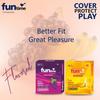 Funtime Flavoured Condoms Pack of 10 (3Pcs Each Pack) | Dotted, Ribbed & Contoured Long Lasting for Men | 5 Pack of Banana & 5 Pack of Black Grapes (Total 30 Pcs) view 4