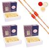 Amaram by Ghasitaram Rakhi Gifts for Brother - Pack of 3 Soan Papdi 600 GMS with 2 Beads Rakhis view 1