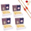 Amaram by Ghasitaram Rakhi Gifts for Brother - Pack of 4 Soan Papdi 800 GMS with 2Beads Rakhis view 1