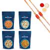 Amaram by Ghasitaram Rakhi Gifts for Brother - 4 Dryfruits with 2 Beads Rakhis view 1