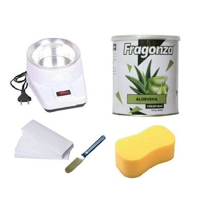 Big saving Fragonza Wax Heater Machine Combo Kit Hair Removal Wax Cream for Women, 800 g, Pack of 5 (Aloe Vera Wax)