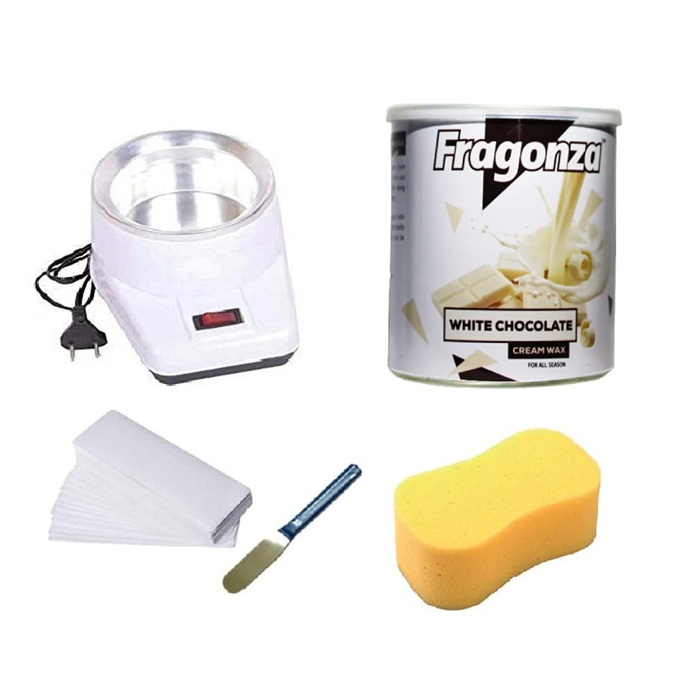 Big saving Fragonza Wax Heater Machine Combo Kit Hair Removal Wax Cream for Women, 800 g, Pack of 5 (White Chocolate Wax)