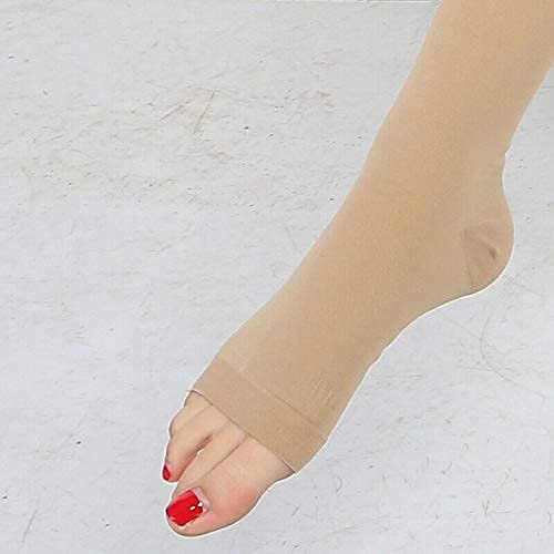 Just Rider Cotton Compression Stockings Thigh Length for Varicose Veins (BEIGE, XL)
