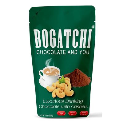 BOGATCHI Luxurious Hot Chocolate Drinking Powder with Cashew |Drinking Chocolate | Tasty| Vegan |Gluten Free| Dark Drinking Chocolate | Cocoa Powder | 200g