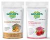 NATURE'S GIFT - FOR THOSE WHO CARE'S Chikoo Powder & Strawberry Fruit Powder - 100 GM Each (Super Saver Combo Pack) view 1