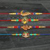 Alohomora Designer Peacock Rakhi For Rakshabandhan | Rakhi For Brother | Rakhi | Rakhi Combo | Set Of 4 Rakhi | Rakhi Gift | Roli Chawal | Greeting Card And crunchie Chocolate 100Gm view 4
