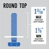 Stinky John's Tall Toilet Bolt Caps - UNIVERSAL Fit with a ROUND Top - 4 count (1 package) view 2