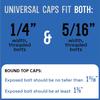 Stinky John's Tall Toilet Bolt Caps - UNIVERSAL Fit with a ROUND Top - 4 count (1 package) view 3