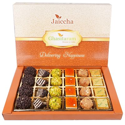 Ghasitaram Gifts Jaiccha - Special Sweets Box 24 pcs|Sweets|Sweets Gift Pack|Diwali Sweets|Indian Mithai|Diwali Sweets Gift Box