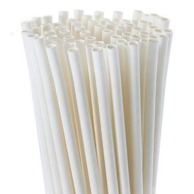 Newton's Biodegradable Durable and Eco-Friendly White (6 mm -200) Paper Drinking Straws and Party Decoration Supplies-200
