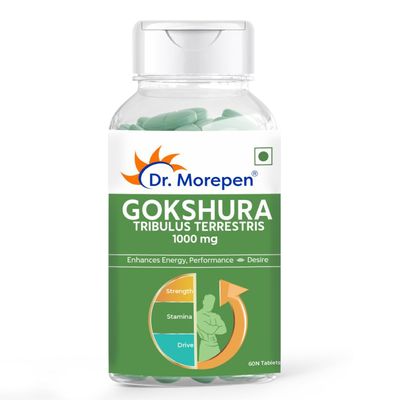 DR. MOREPEN Gokshura Tablets | 1000 mg Tribulus Terrestris | Overall Wellbeing for Men & Women - (60 Veg Capsules)