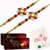 ascension  Set Of 12 Om Wooden Bhaiya bhabhi Rakhi Raksha Bandhan Gift hamper Moli Wristbands Designer Rakhi with Brother Mug,Card, 2 Dark Fantasy Cookies & Tilak Pack view 1