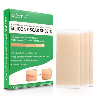 Professional Silicone Scar Sheets Removal, Treatment Stretch Mark Surgery Injury Burns Acne Keloid C-Section, And More Scar Patches, Old & New Scars, Reusable Scar Patches, 3"1.6"x4 (60 Day Supply)