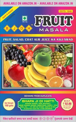 BJDH Fruit Masala Chaat Masala (Pack of 4-100 GMS EACH)
