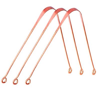 Dr Veggie Copper Tongue Cleaner For Kids & Adults | Easy to use | Simple Design | Made up of 100% Pure Copper | Optimal for Oral Hygiene and Bad Breath Treatment | Ayurvedic Tongue Scraper For Bad Breath (Round) - Pack of 3
