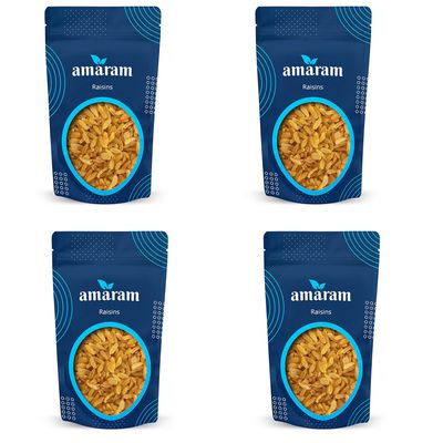 Amaram by Ghasitaram Pack of 4 Selected Indian Raisins 200 GMS|Dryfruit Gift Hamper|Dry Fruit Combo Pack Offer|Dry Fruit Gift Pack|Dry Fruit Box|Diwali Dry Fruit Gift Box|Mix Nut|