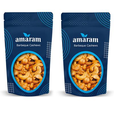 Amaram by Ghasitaram Pack of 2 Crunchy Cashews 200 GMS|Dryfruit Gift Hamper|Dry Fruit Combo Pack Offer|Dry Fruit Gift Pack|Dry Fruit Box|Diwali Dry Fruit Gift Box|Mix Nut|