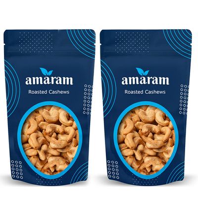 Amaram by Ghasitaram Pack of 2 Roasted Salted Cashews 200 GMS|Dryfruit Gift Hamper|Dry Fruit Combo Pack Offer|Dry Fruit Gift Pack|Dry Fruit Box|Diwali Dry Fruit Gift Box|Mix Nut|