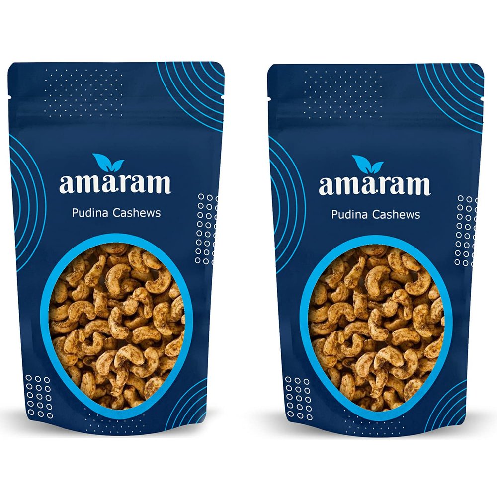 Amaram by Ghasitaram Pack of 2 Pudina Cashews 200 GMS|Dryfruit Gift Hamper|Dry Fruit Combo Pack Offer|Dry Fruit Gift Pack|Dry Fruit Box|Diwali Dry Fruit Gift Box|Mix Nut|