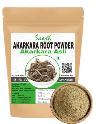 Saara HERBAL FRESH Akarkara Root Powder, 1000g | Anacyclus Pyrethrum, Pellitory Root, Akkalakarra Root, Akkalakarra Root Powder,beneficial for indigestion (Pack of 1 X 1000g)