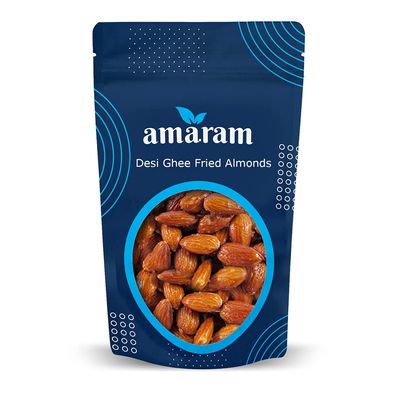 Amaram by Ghasitaram Desi Ghee Fried Salted Almonds 200 GMS|Dryfruit Gift Hamper|Dry Fruit Combo Pack Offer|Dry Fruit Gift Pack|Dry Fruit Box|Diwali Dry Fruit Gift Box|Mix Nut|