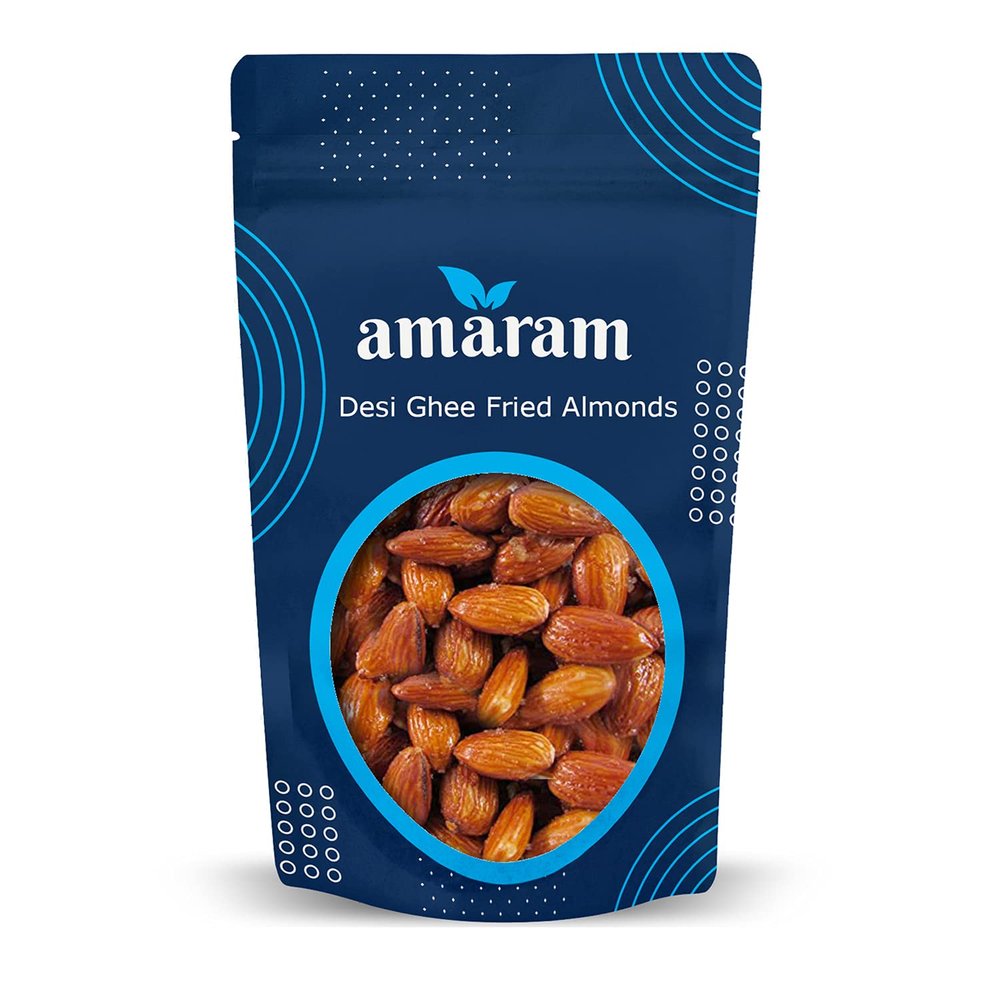 Amaram by Ghasitaram Desi Ghee Fried Salted Almonds 200 GMS|Dryfruit Gift Hamper|Dry Fruit Combo Pack Offer|Dry Fruit Gift Pack|Dry Fruit Box|Diwali Dry Fruit Gift Box|Mix Nut|
