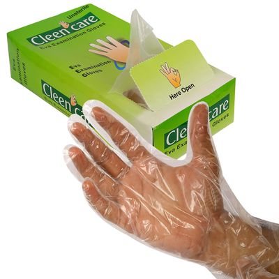 Cleen care Disposable EVA Non-Sterile Hand Gloves 200 pcs.(Transparent), Small