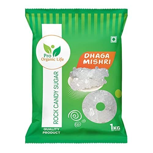Pro Organic Life Dhaga Mishri, Rock Sugar Mishri (crystal clear natural) 1 kg (PACK OF 10)