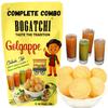 BOGATCHI Baked Atta Golgappe-Puchka- Panipuri with 4 Waters Masala and Green & Red Chutneys | Microwave Pani Puri Pappad | Golgappe Packet ReadyMade | Home Made Fiber Rich Microwave Golgappa, 200g view 1