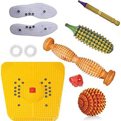 Chaithanya Orthopaedics Accupressure Power Mat With Accupresure Kit Combo Dhamaka Item Kit of 8 Item
