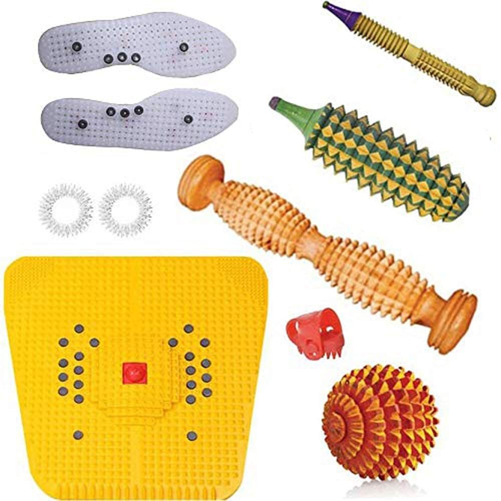 Chaithanya Orthopaedics Accupressure Power Mat With Accupresure Kit Combo Dhamaka Item Kit of 8 Item