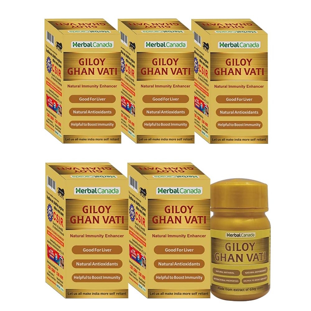 HERBAL CANADA Giloy Ghanvati | Immunity Booster | Good For Liver Health | Helpful to Remove Toxin | 100% Natural | Pack of (5)
