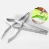 2 Pcs Kitchen Tweezers, Fish Bone Tweezers Non-Slip,Silver stainless steel fishbone fishbone clip kitchen plucker clip, Precision Grip for Debone 5.5" (A+B) view 4