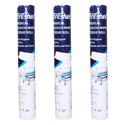 Freshee Medical Couch Paper Tissue Roll - Pack of 3, Tissue Roll for Hospitals, Diagnostic Centres, Home for Extra Hygiene, 40 meter