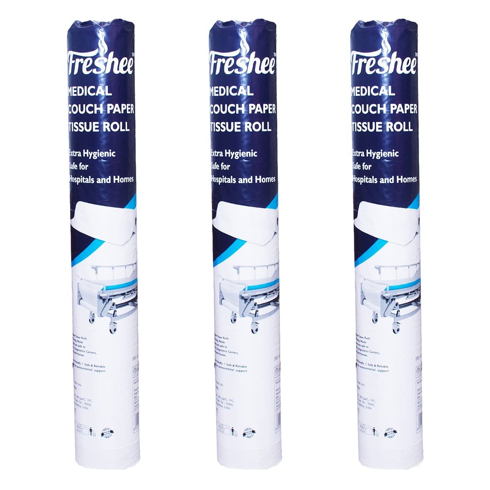Freshee Medical Couch Paper Tissue Roll - Pack of 3, Tissue Roll for Hospitals, Diagnostic Centres, Home for Extra Hygiene, 40 meter
