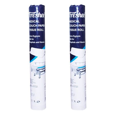 Freshee Medical Couch Paper Tissue Roll - Pack of 2, Tissue Roll for Hospitals, Diagnostic Centres, Home for Extra Hygiene, 40 meter