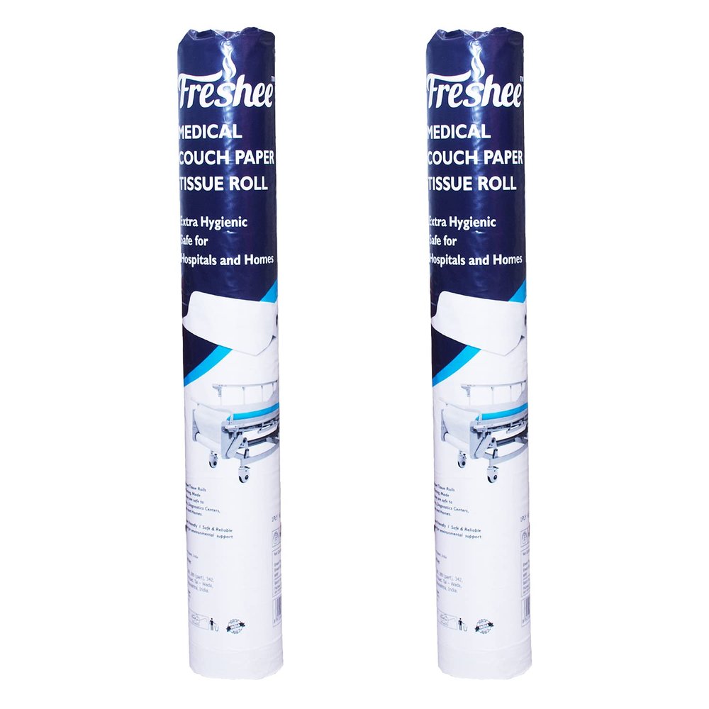 Freshee Medical Couch Paper Tissue Roll - Pack of 2, Tissue Roll for Hospitals, Diagnostic Centres, Home for Extra Hygiene, 40 meter